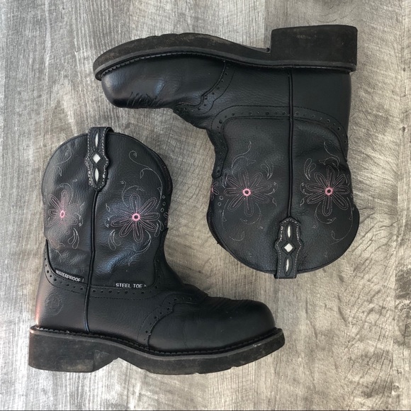 justin gypsy steel toe boots black